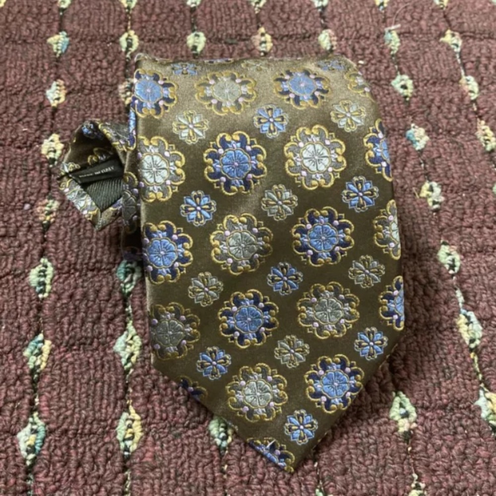 CANALI Fiery Floral Starburst Silk Luxury Neck-Tie Made In Italy